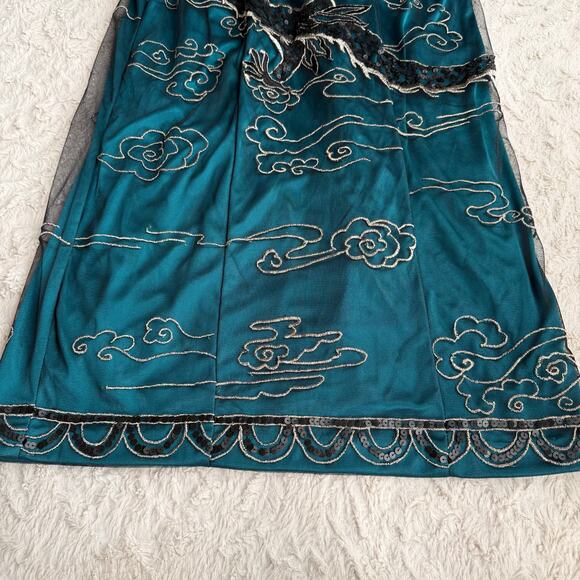 New Sue Wong Nocturne embroidered dragon maxi dress long gown cocktail nwt 2 - Picture 13 of 16